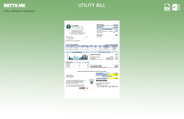 Модерен стил USA Iowa Clarke Electric Cooperative, Inc Шаблон за сметки за комун